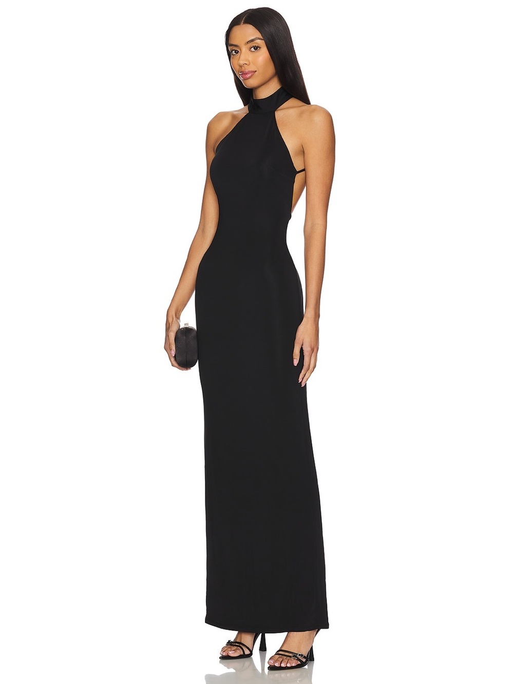 NBD The Annalise Gown black long dress open back size S NWT